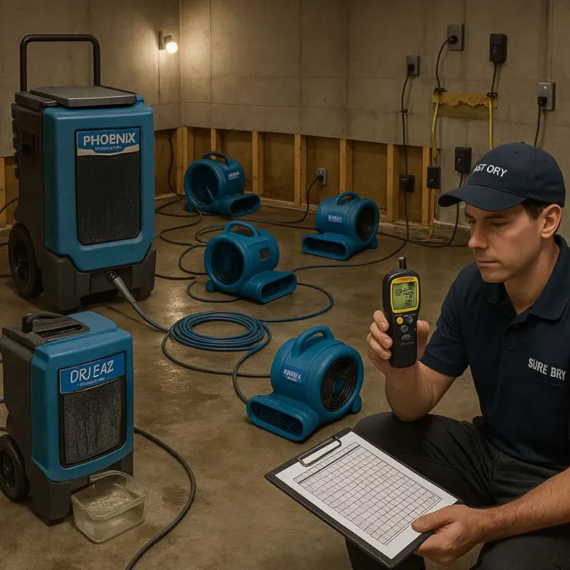 Structural Drying and Dehumidification process in Lugoff, SC